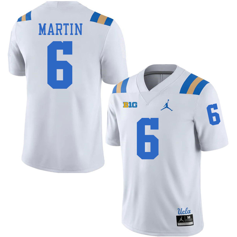 UCLA Bruins #6 Justyn Martin Big 10 Conference College Football Jerseys Stitched Sale-White
